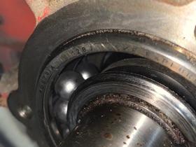 Balls are missing from bearing.