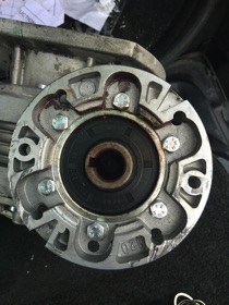 Worn stub shaft and flange was replaced.