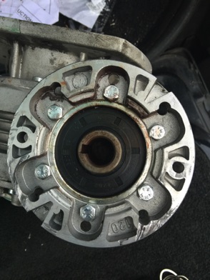 Worn stub shaft and flange was replaced.